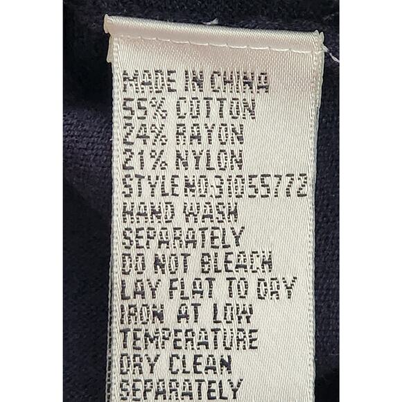 Peter Nygard Blue Round Neck Sleeveless Sweater Top Large Lightweight Ribbed Hem - Picture 5 of 5